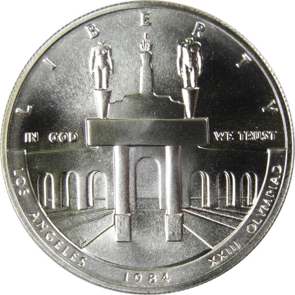 LA Olympiad Coliseum Commemorative 1984 P 90% Silver Dollar Uncirculated $1 Coin