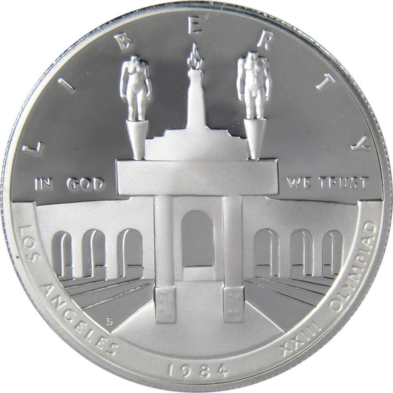 LA Olympiad Coliseum Commemorative 1984 S 90% Silver Dollar Proof $1 Coin - US Commemorative Coins - Profile Coins &amp; Collectibles