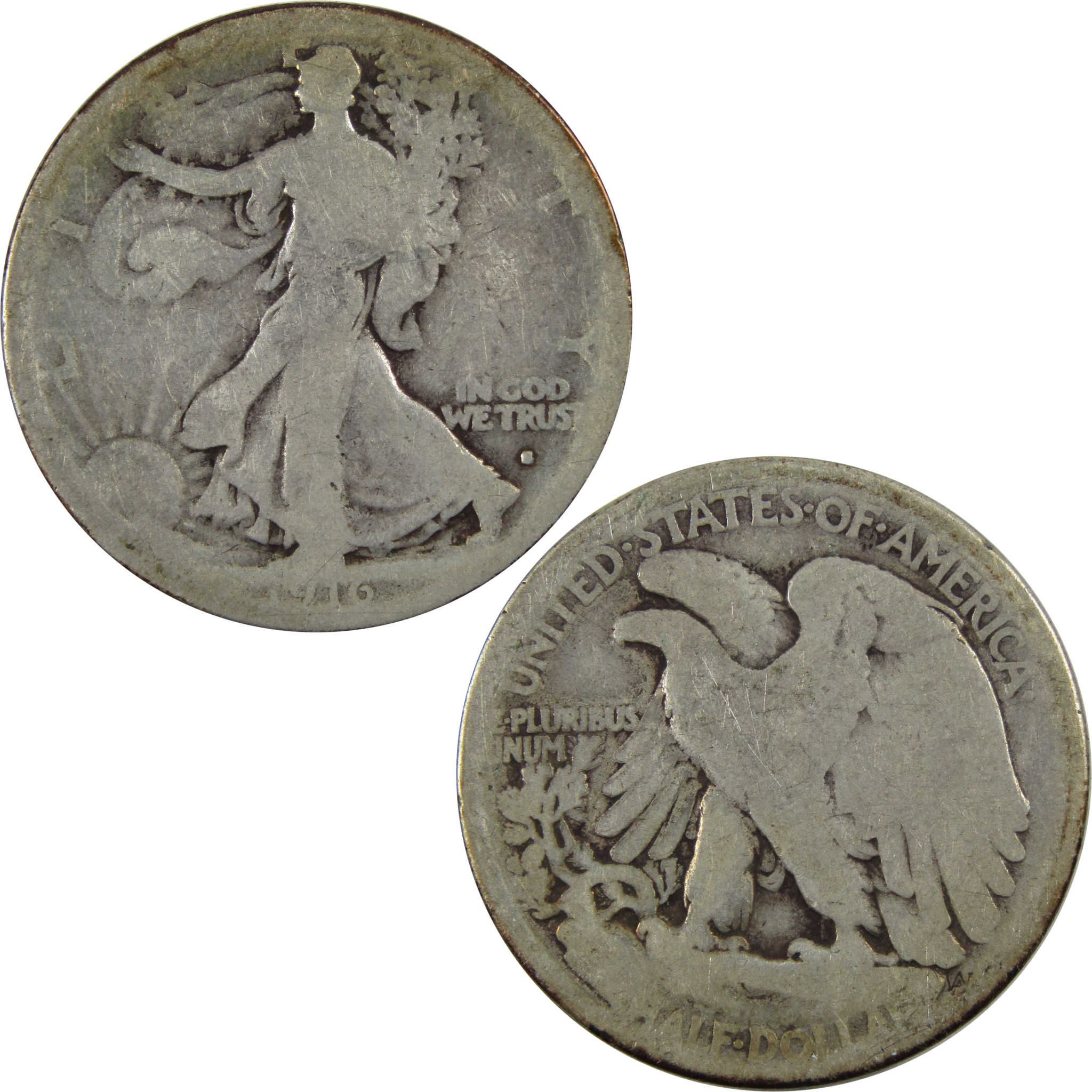 1916 S Liberty Walking Half Dollar AG About Good Silver 50c SKU:I4954