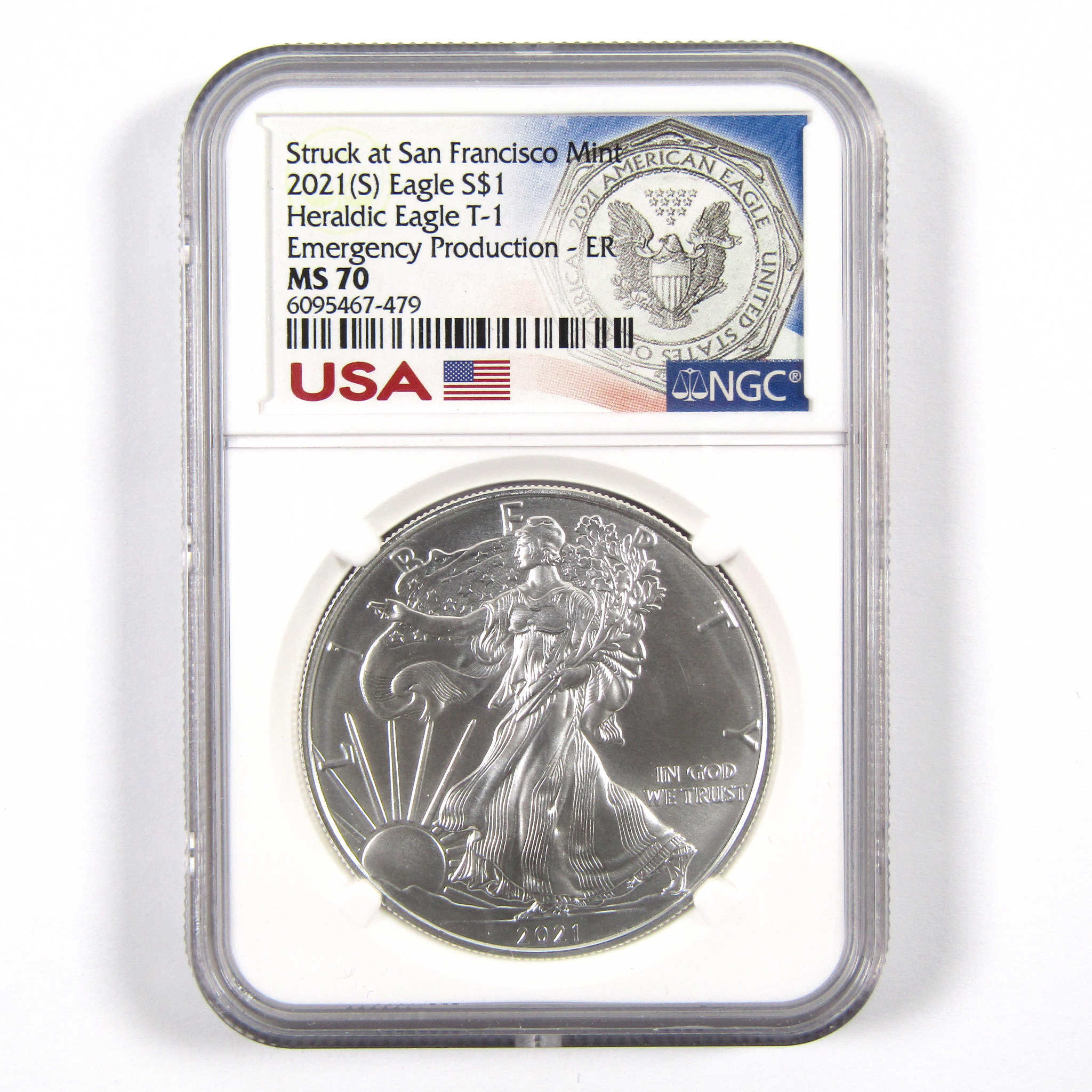 2021 (S) T1 American Eagle Dollar MS 70 NGC 1 oz Silver SKU:CPC3383