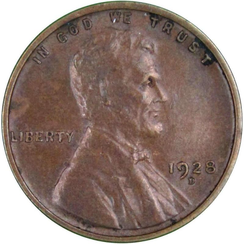 1928 D Lincoln Wheat Cent AU About Uncirculated Bronze Penny 1c Coin Collectible - Lincoln Cent - Profile Coins &amp; Collectibles