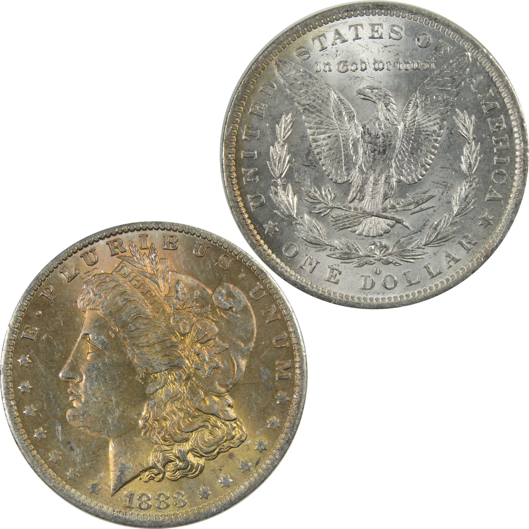 1883 O Morgan Dollar BU Choice Uncirculated 90% Silver Toned SKU:I7140