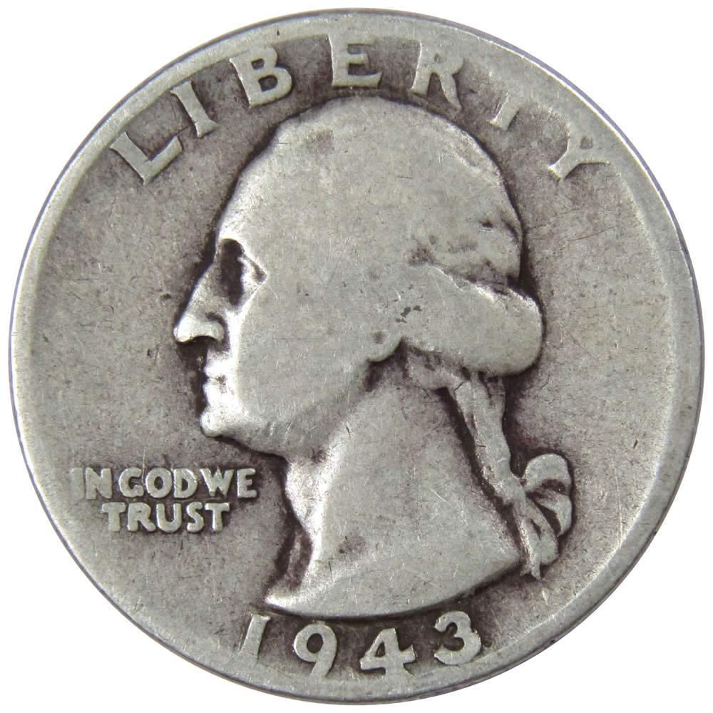 1943 S Washington Quarter G Good 90% Silver 25c US Coin Collectible