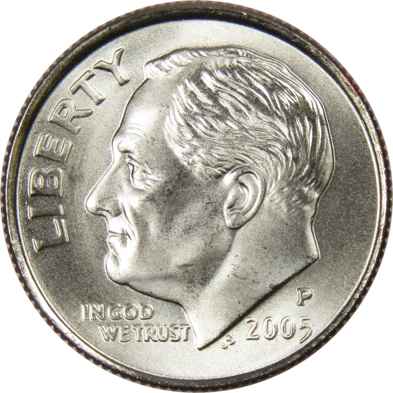 2005 P Roosevelt Dime BU Uncirculated Mint State 10c US Coin Collectible - Roosevelt coin - Profile Coins &amp; Collectibles