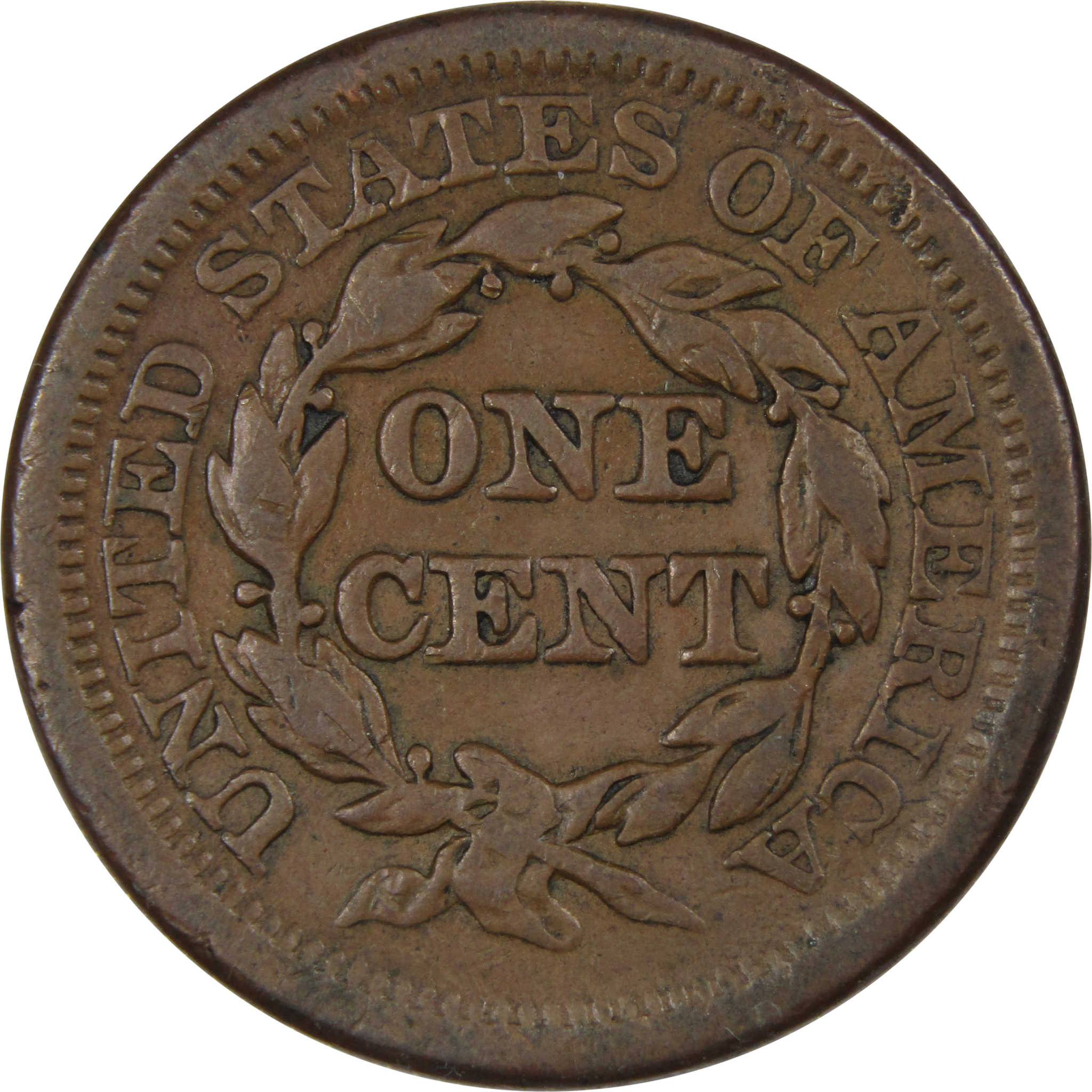 1853 Braided Hair Large Cent F Fine Copper Penny 1c SKU:IPC9856