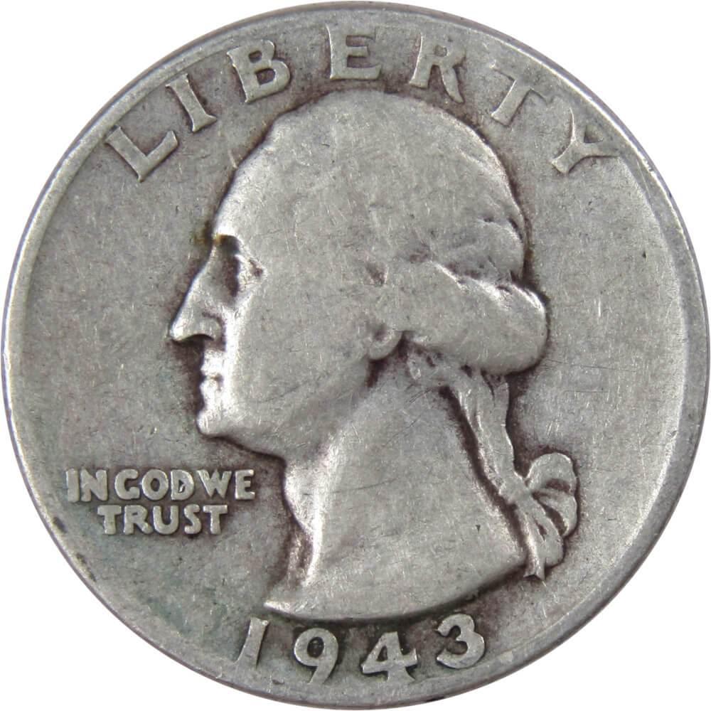 1943 Washington Quarter AG About Good 90% Silver 25c US Coin Collectible