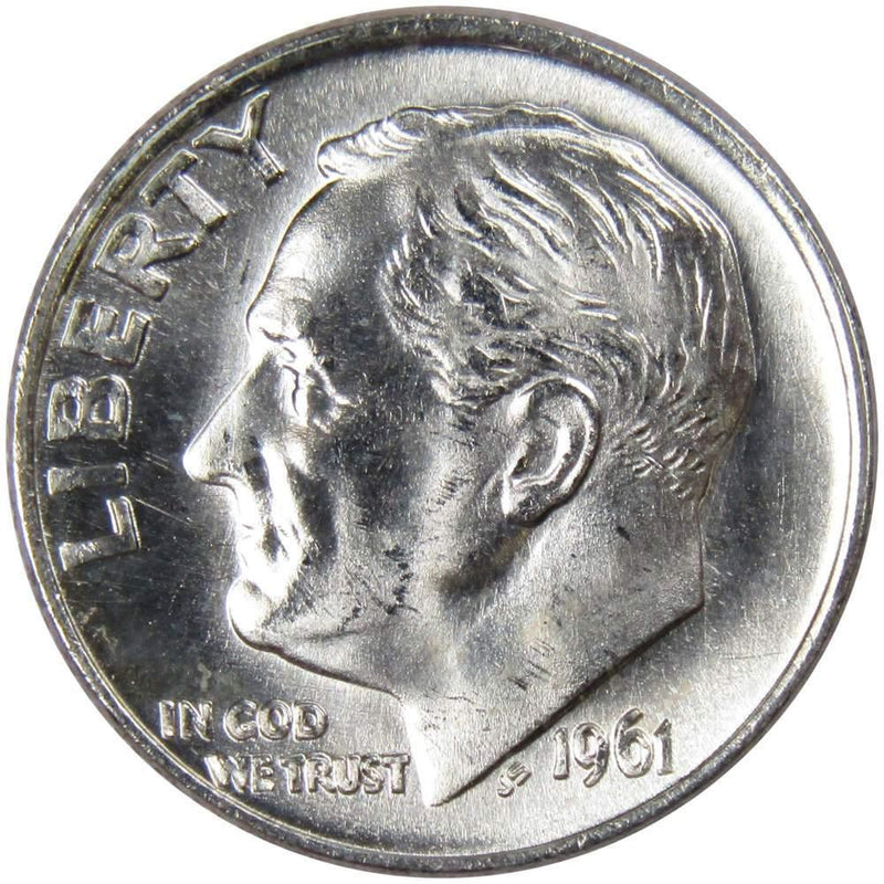 1961 Roosevelt Dime BU Uncirculated Mint State 90% Silver 10c US Coin - Roosevelt coin - Profile Coins &amp; Collectibles