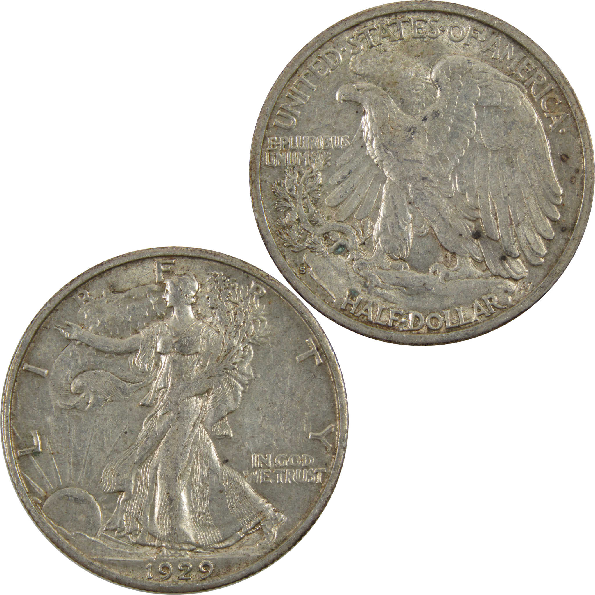 1929 S Liberty Walking Half Dollar AU About Unc 90% Silver SKU:I7656