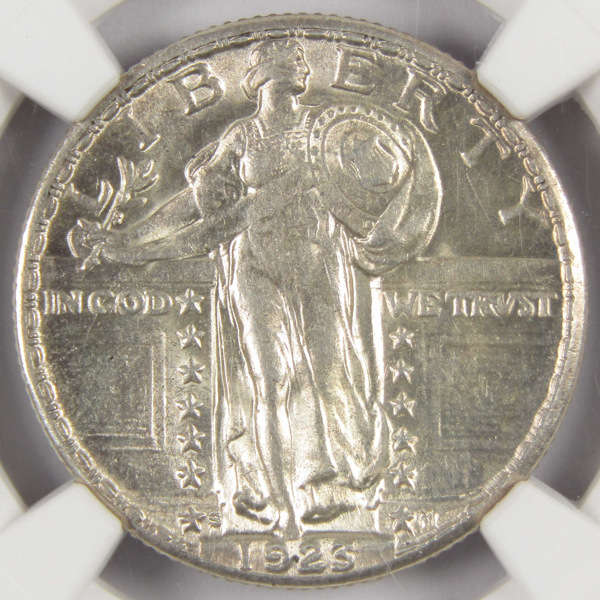 1923 S Standing Liberty Quarter AU 58 NGC 90% Silver 25c SKU:I4024