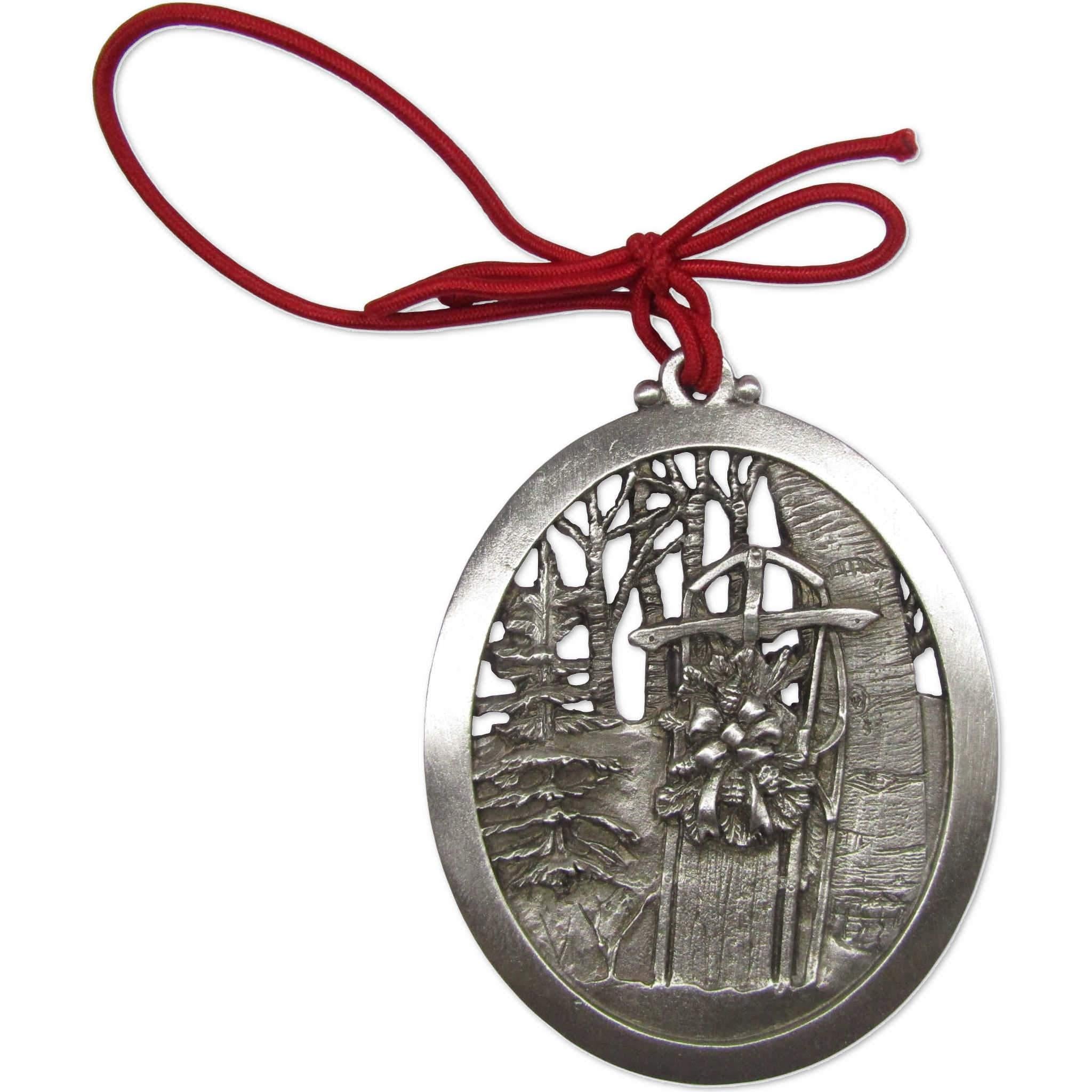 Snow Sled Pewter Christmas Tree Ornament Holiday Decoration Gift