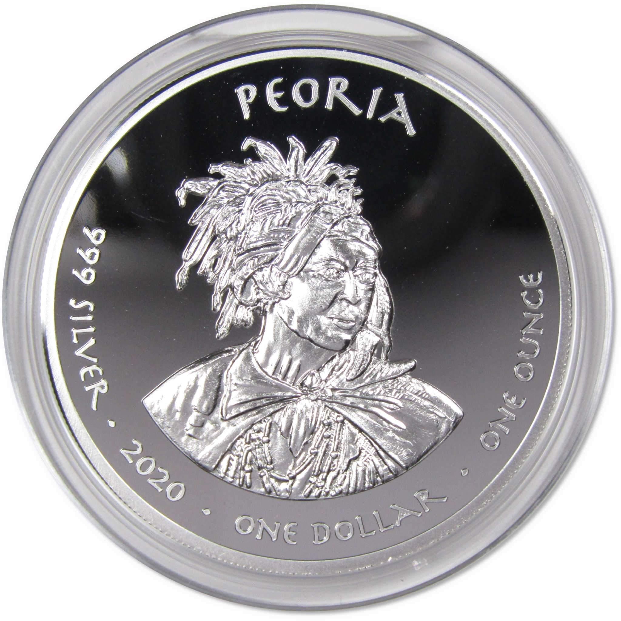 2020 Native American Jamul Peoria Tiger Salamander 1 oz .999 Silver $1 Proof