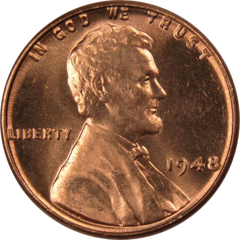 1948 Lincoln Wheat Cent BU Uncirculated Mint State Bronze Penny 1c Coin