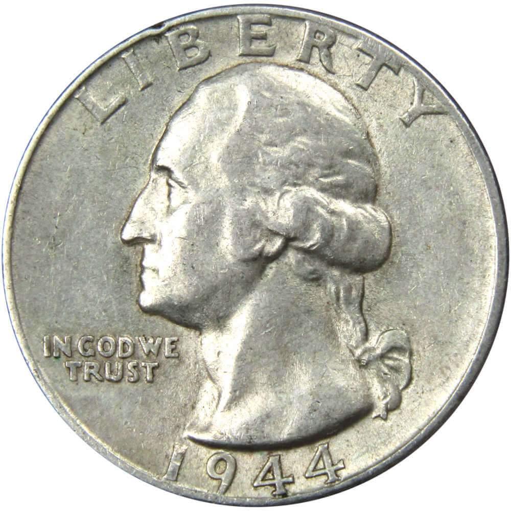 1944 Washington Quarter AU About Uncirculated 90% Silver 25c US Coin Collectible