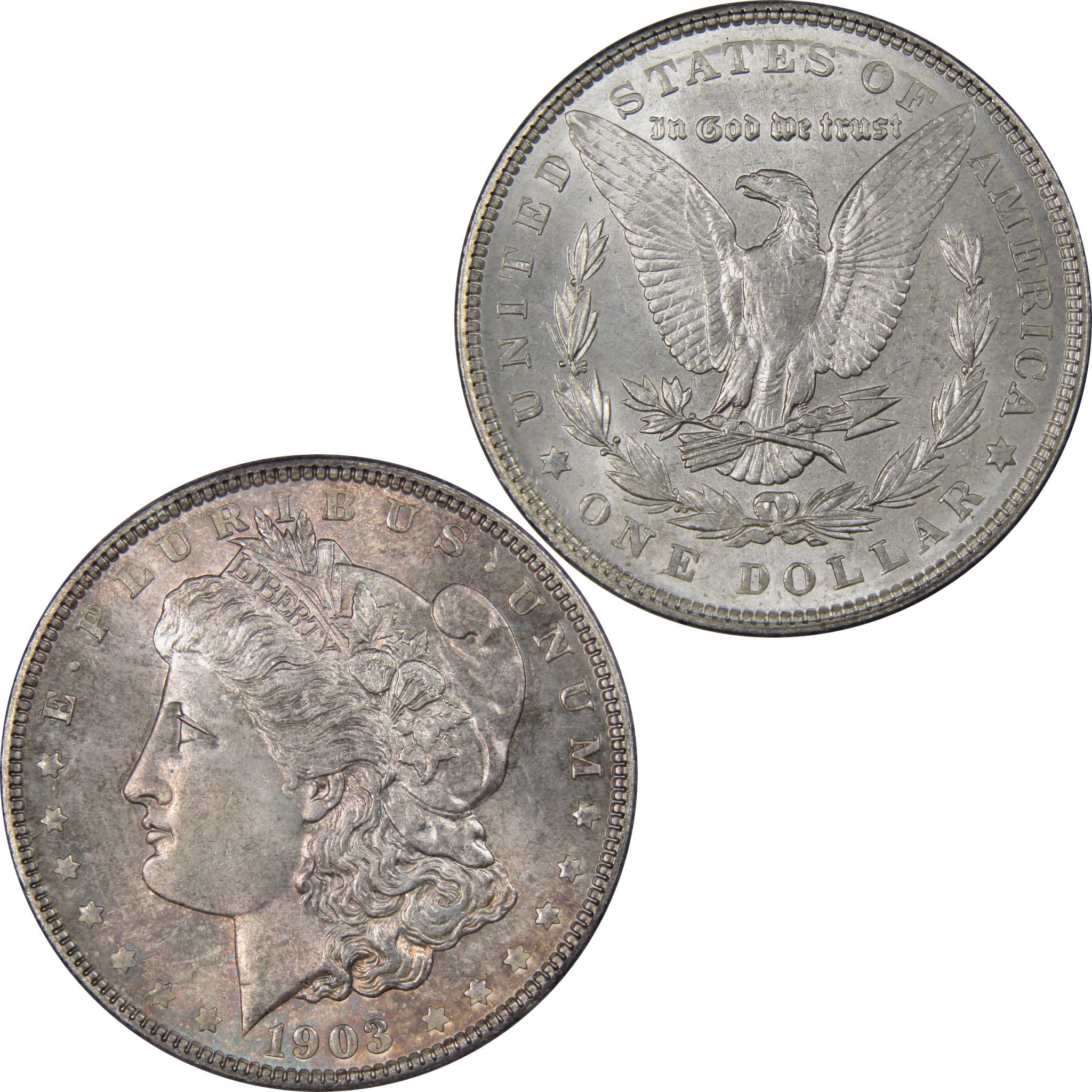 1903 Morgan Dollar Choice Uncirculated Silver Toned Obverse SKU:I1892