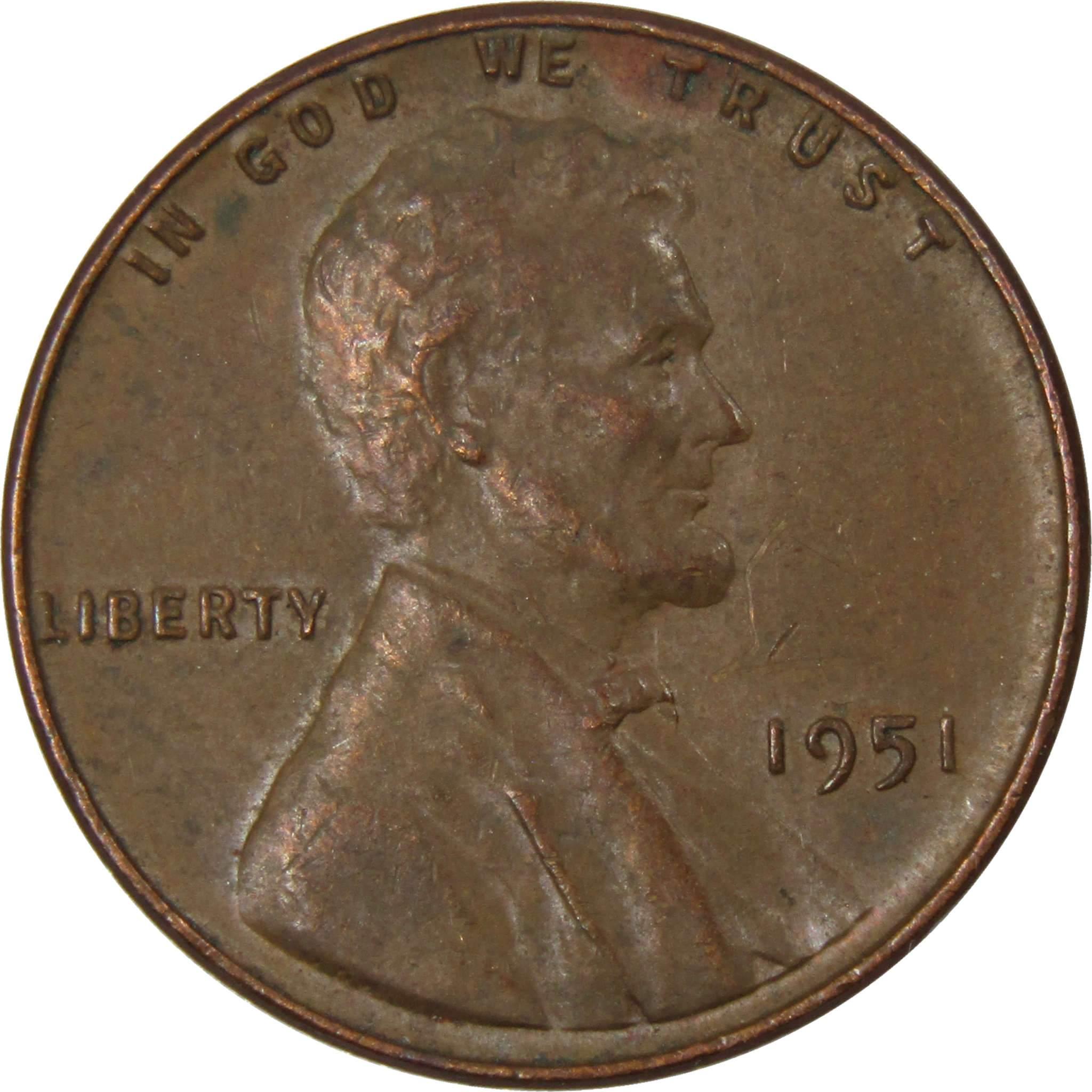 1951 Lincoln Wheat Cent AG About Good Bronze Penny 1c Coin Collectible