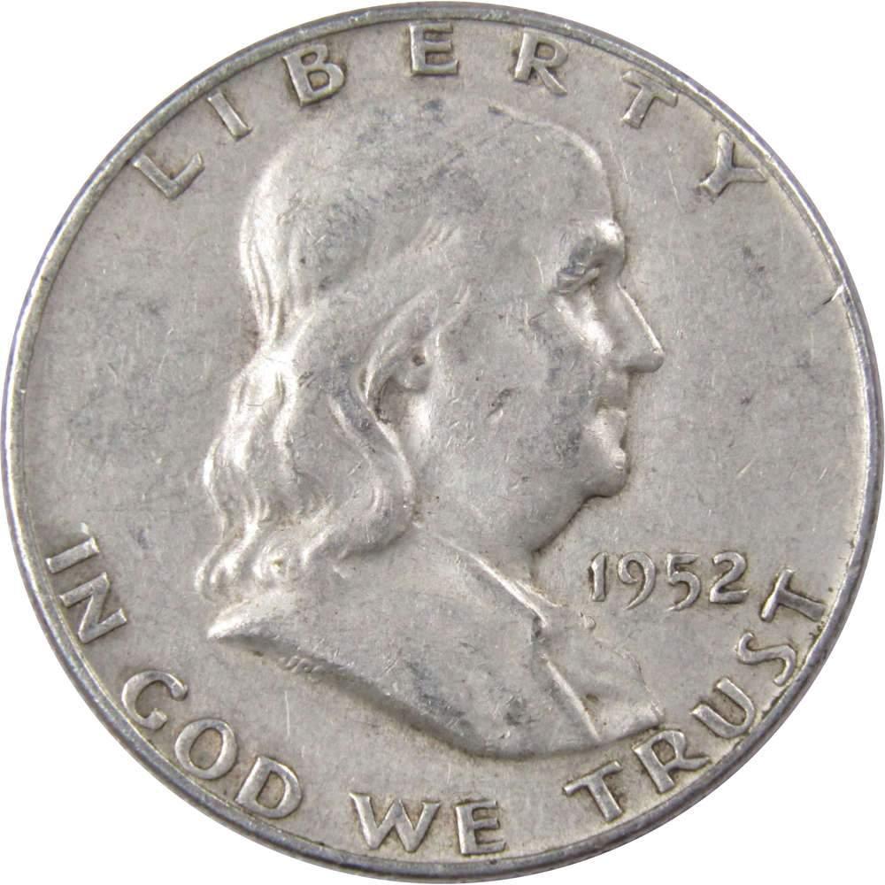 1952 D Franklin Half Dollar XF EF Extremely Fine 90% Silver 50c US Coin