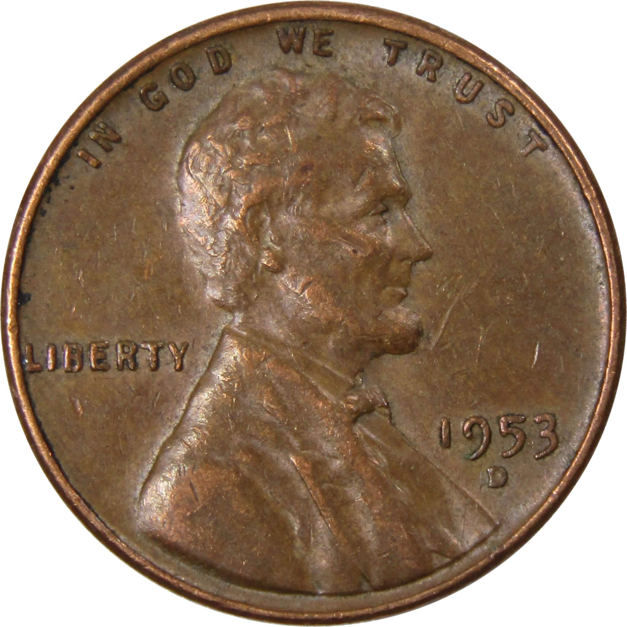 1953 D Lincoln Wheat Cent AG About Good Bronze Penny 1c Coin Collectible