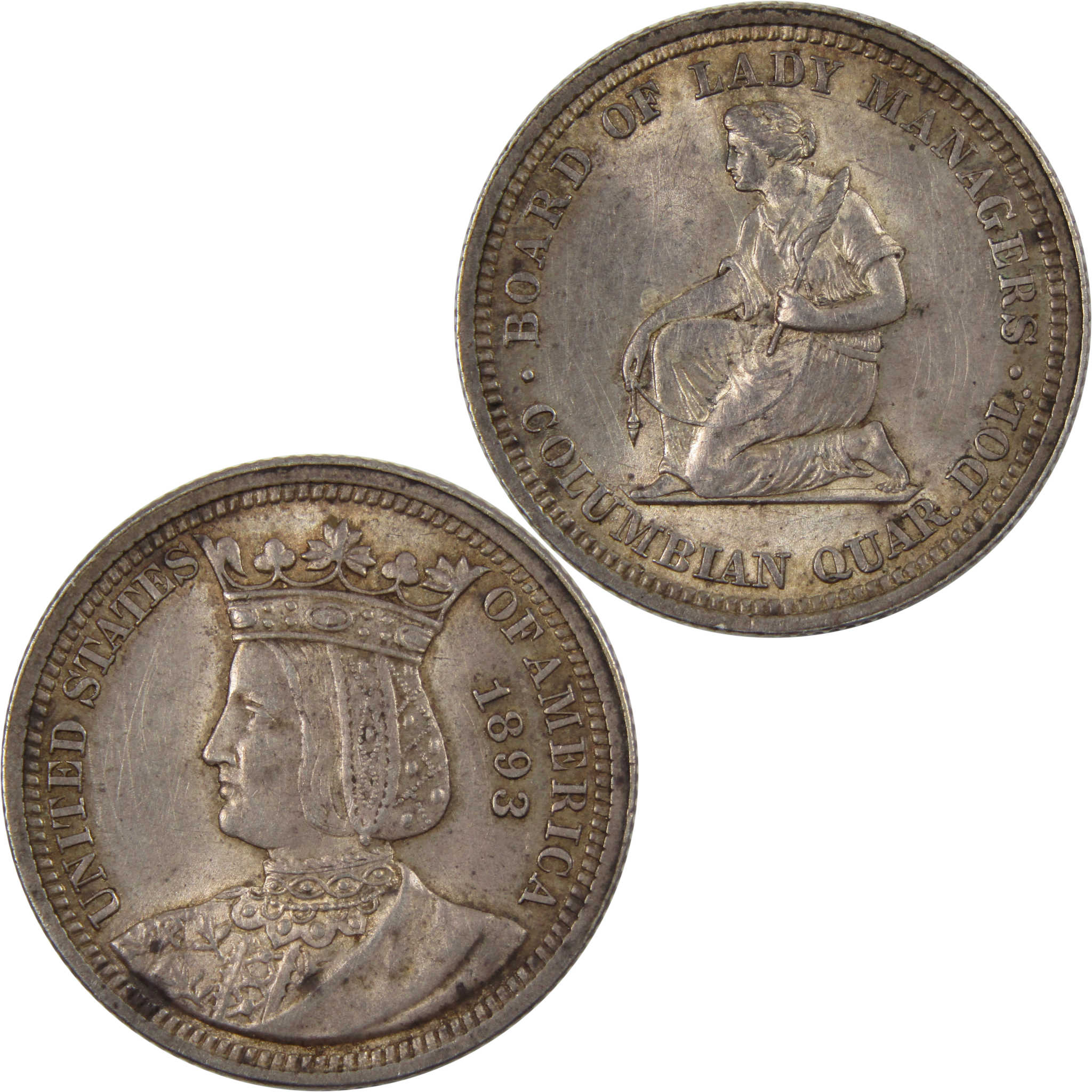 World's Columbian Isabella Commemorative Quarter 1893 AU SKU:I7390