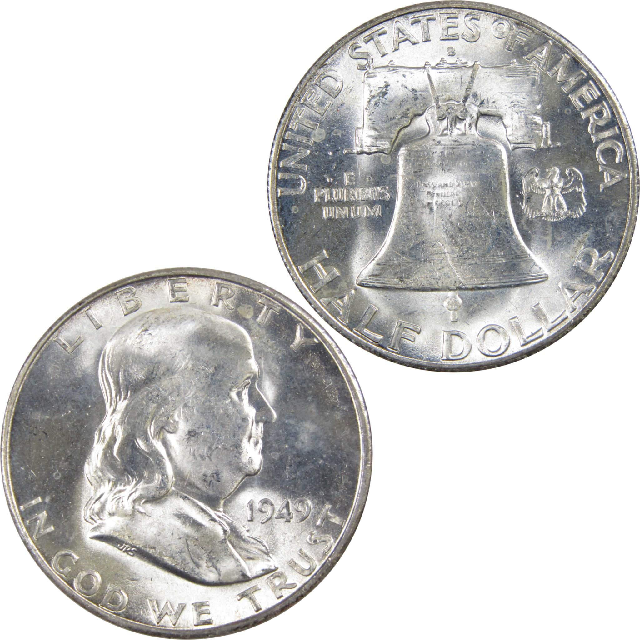 1949 S Franklin Half Dollar Choice Uncirculated Silver 50c SKU:IPC2046