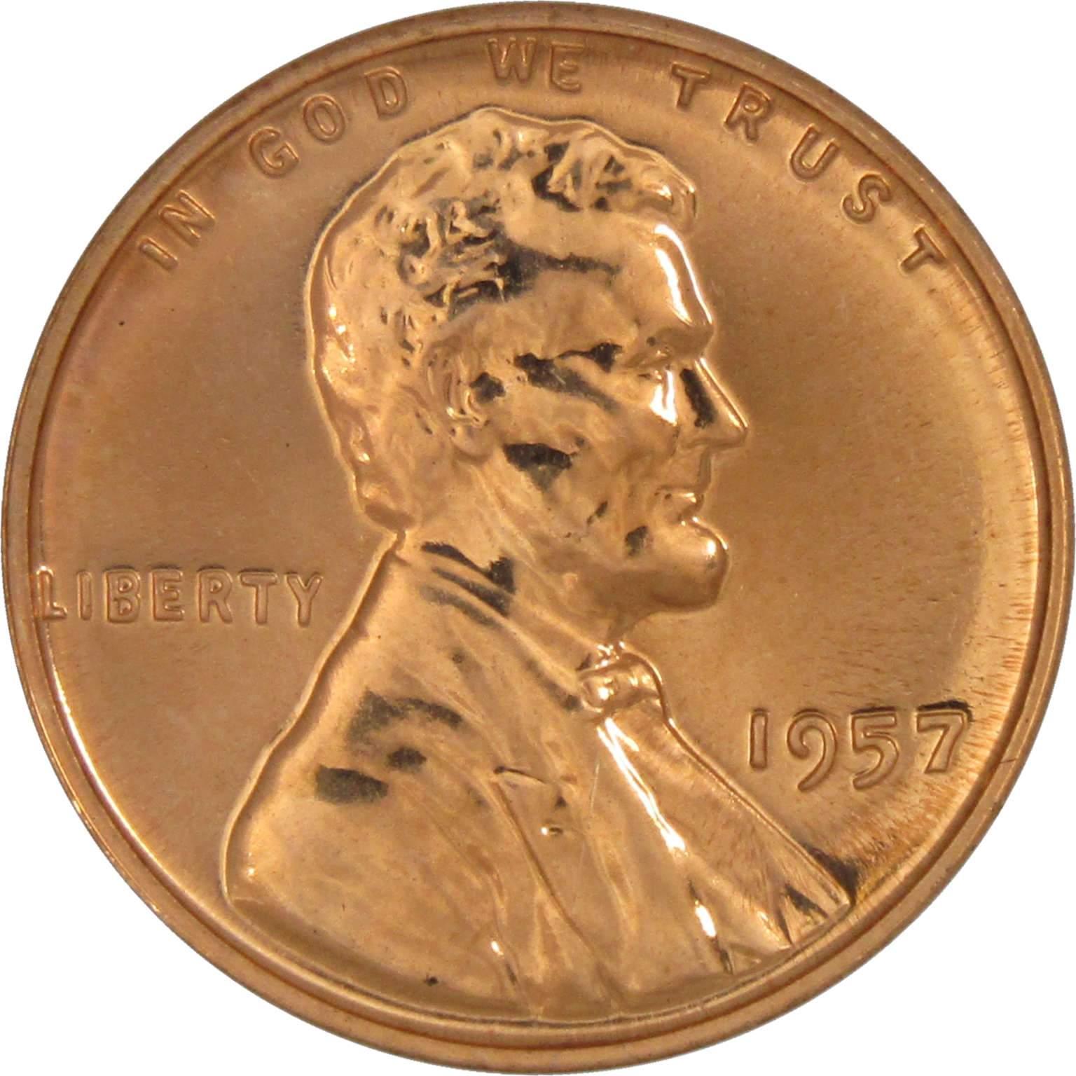 1957 Lincoln Wheat Cent Choice Proof Bronze Penny 1c Coin Collectible
