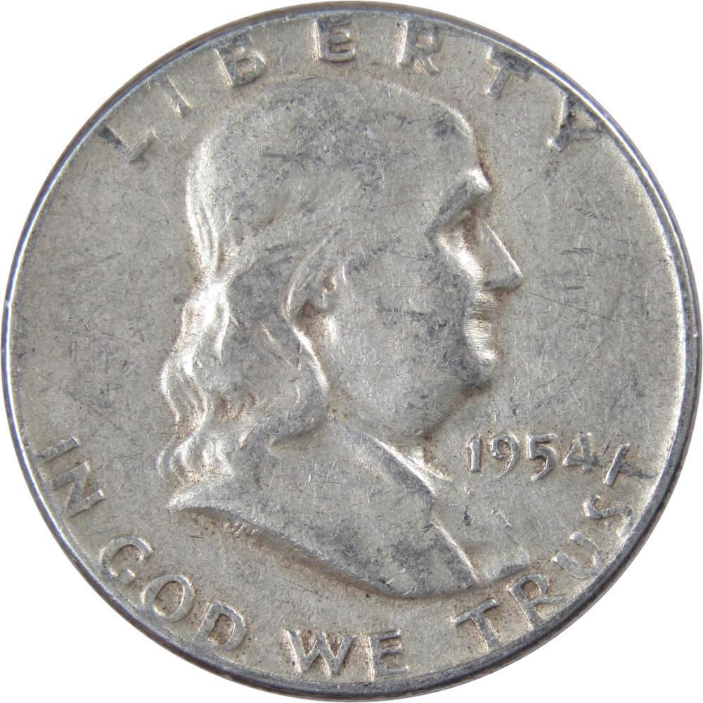 1954 Franklin Half Dollar VG Very Good 90% Silver 50c US Coin Collectible