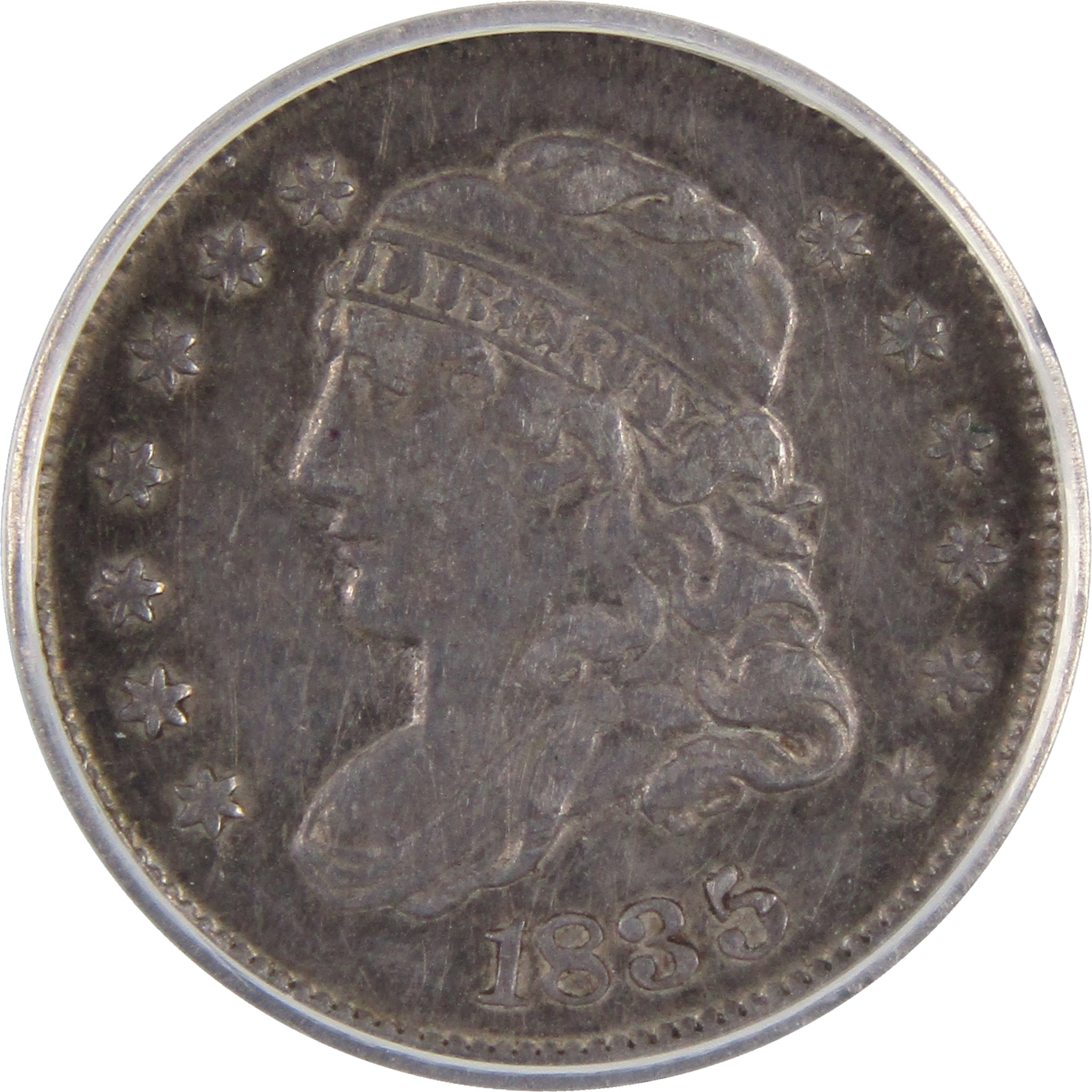 1835 Lg Date and 5C Capped Bust Half Dime EF 40 ANACS Silver SKU:I2395