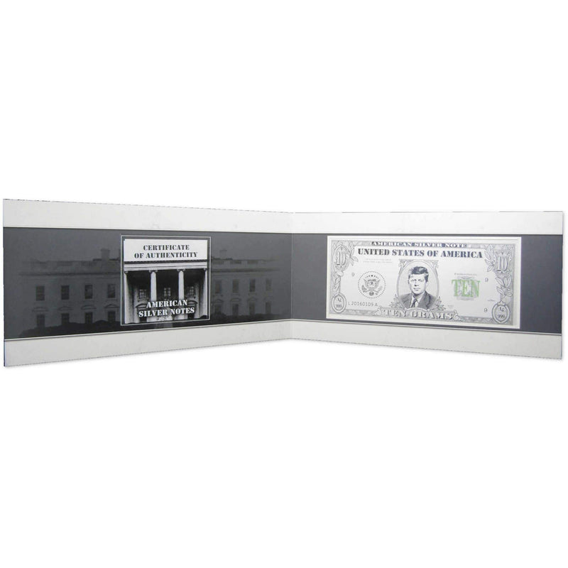 10g John F Kennedy .999 Silver Proof American Bank Note Bar - Profile Coins & Collectibles 