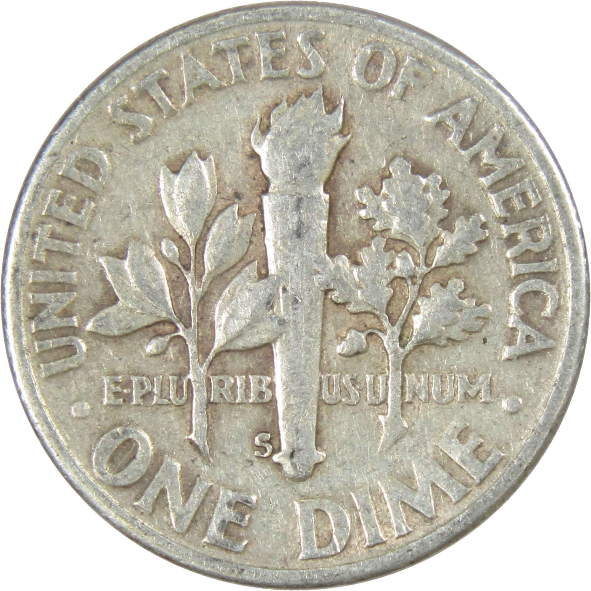 1953 S Roosevelt Dime AG About Good 90% Silver 10c US Coin Collectible