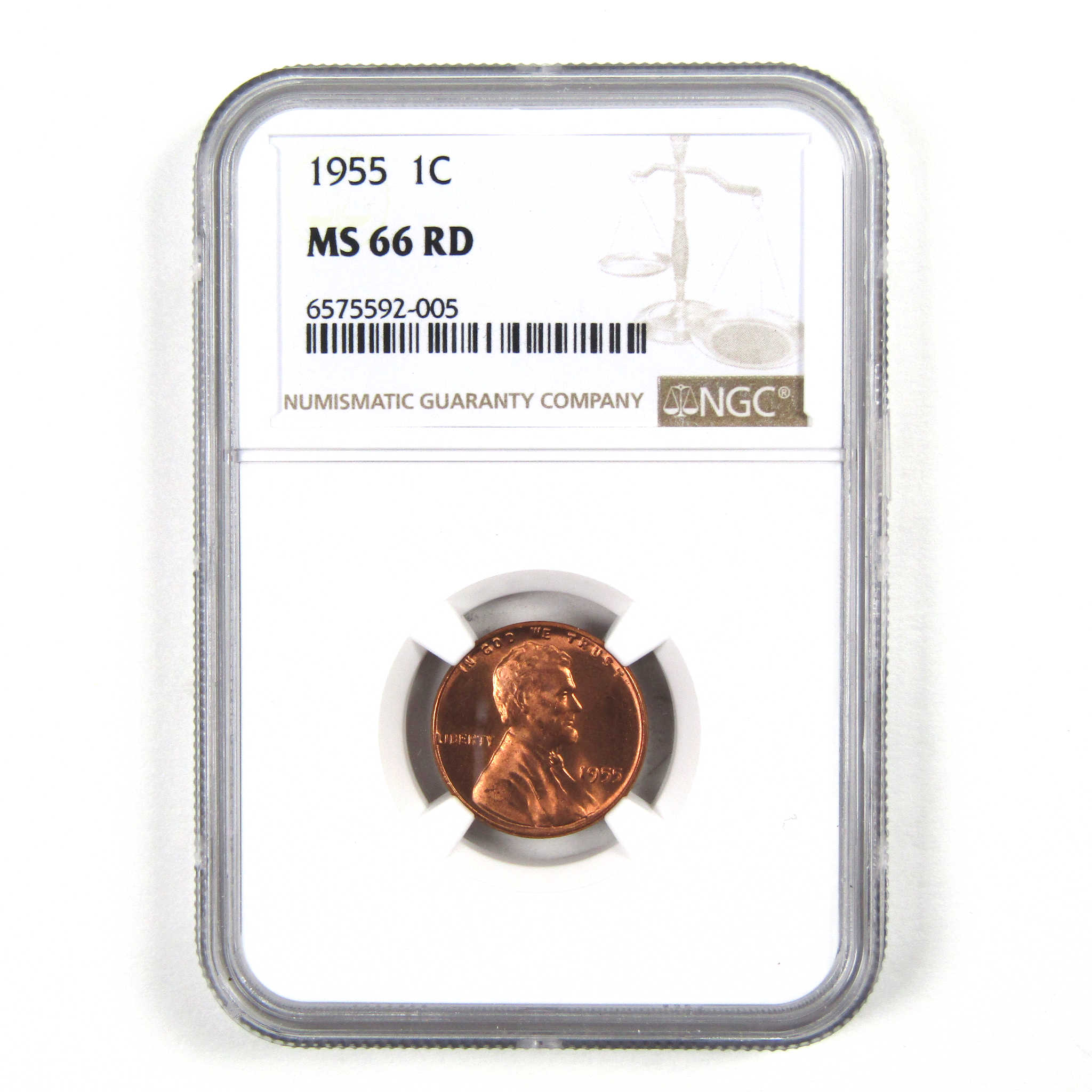 1955 Lincoln Wheat Cent MS 66 RD NGC Penny 1c Uncirculated SKU:I3643