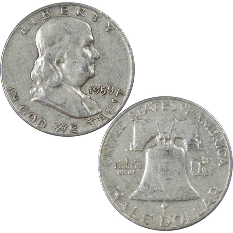 1959 Franklin Half Dollar VF Very Fine 90% Silver 50c US Coin Collectible - Franklin Half Dollar - Franklin half dollars - Franklin coins - Profile Coins &amp; Collectibles