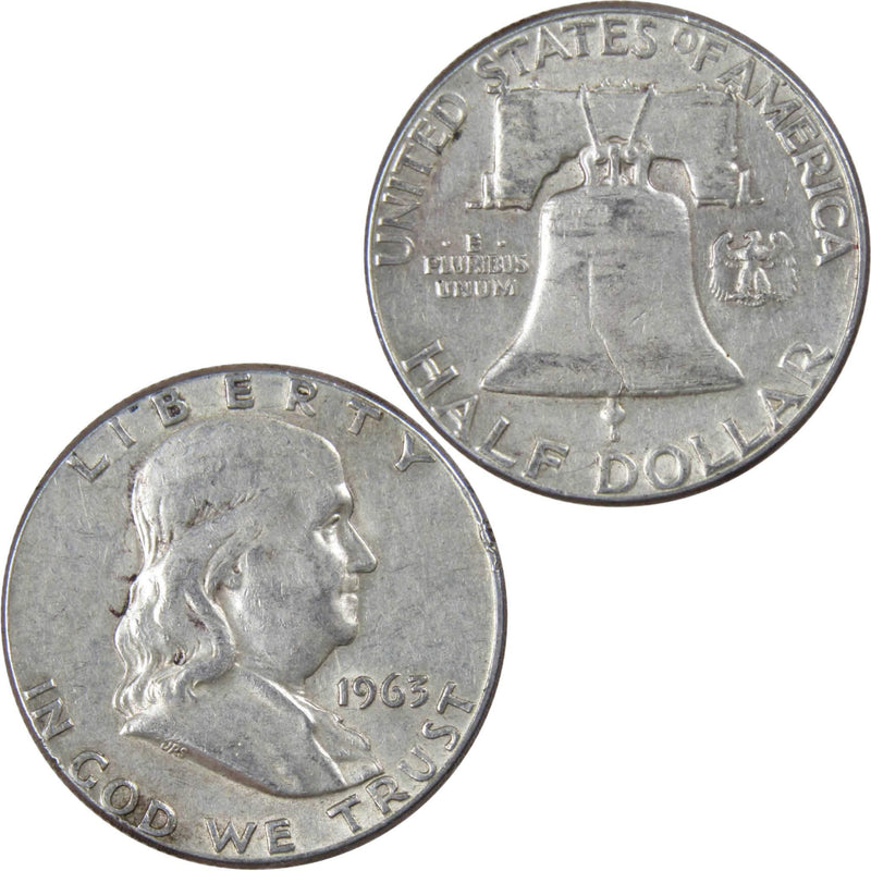 1963 Franklin Half Dollar AG About Good 90% Silver 50c US Coin Collectible - Franklin Half Dollar - Franklin half dollars - Franklin coins - Profile Coins &amp; Collectibles