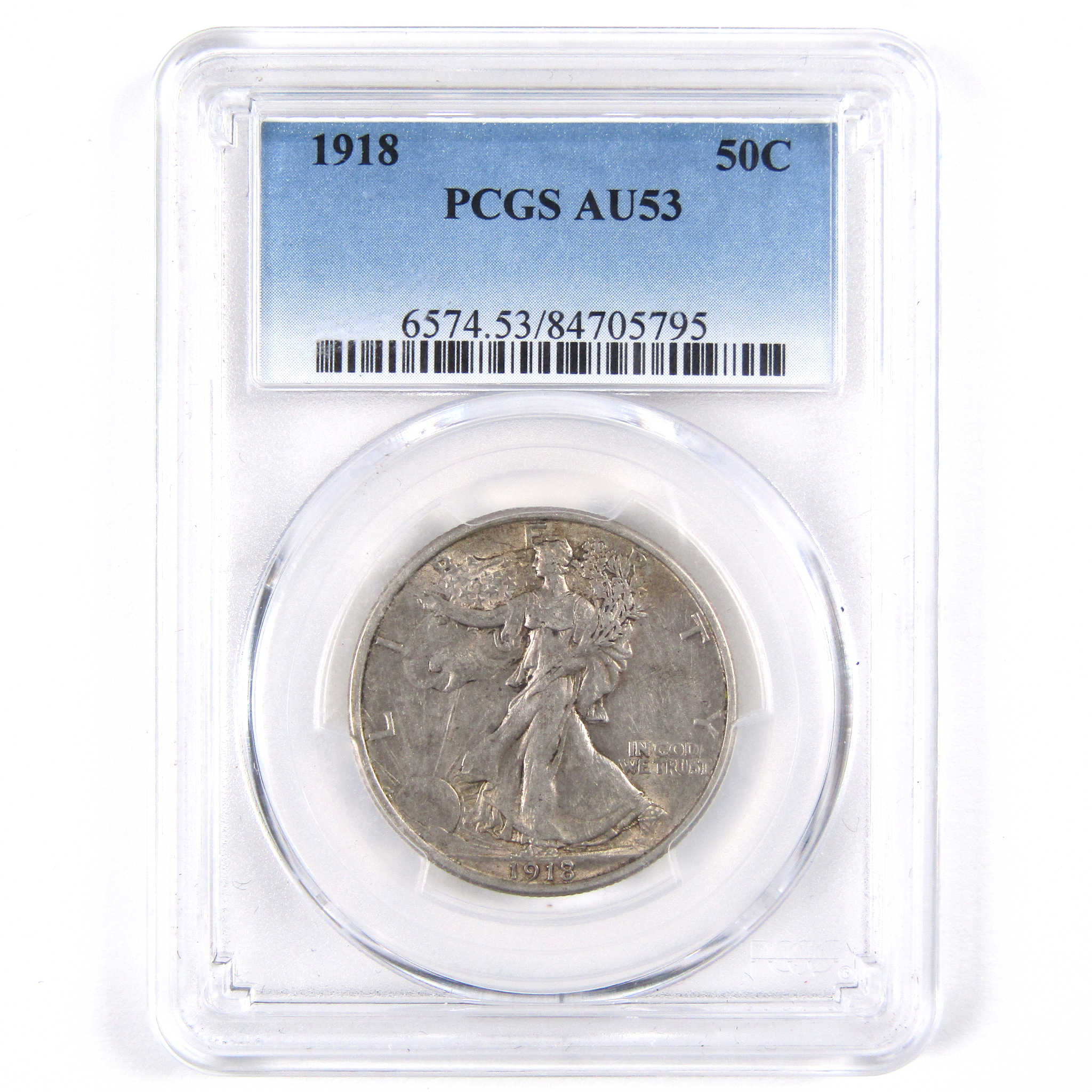 1918 Liberty Walking Half Dollar AU 53 PCGS 90% Silver 50c SKU:I2884