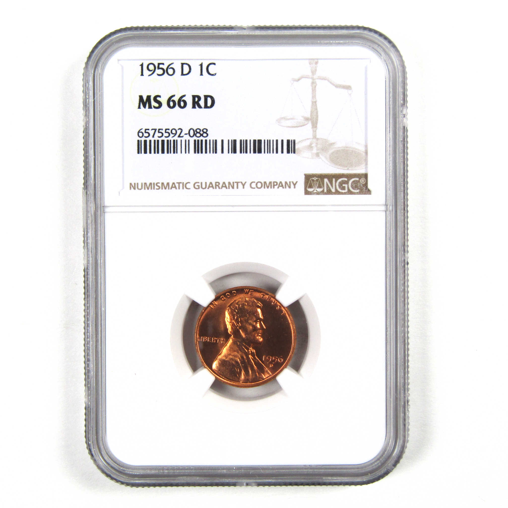 1956 D Lincoln Wheat Cent MS 66 RD NGC Penny Uncirculated SKU:I3664