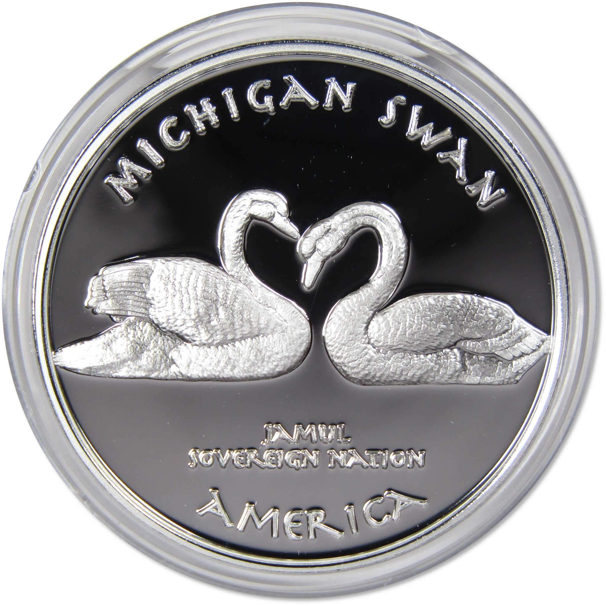 2017 Native American Jamul Ojibwa Michigan Swan 1 oz .999 Fine Silver $1 Proof