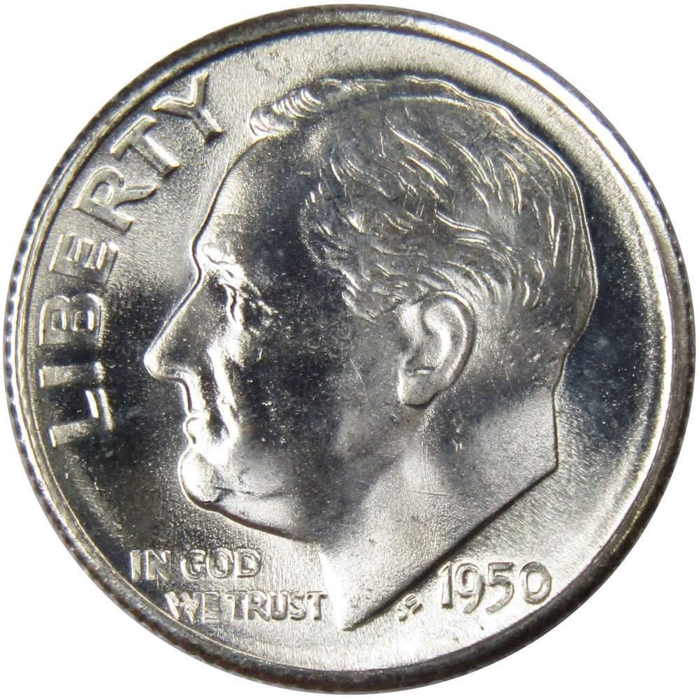 1950 S Roosevelt Dime BU Uncirculated Mint State 90% Silver 10c US Coin