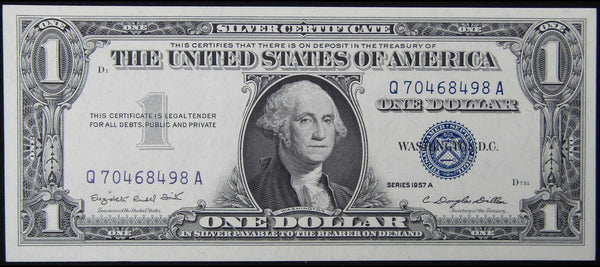 1957A $1 Silver Certificate Small Size Currency CCU Choice Crisp Uncirculated - Profile Coins & Collectibles 