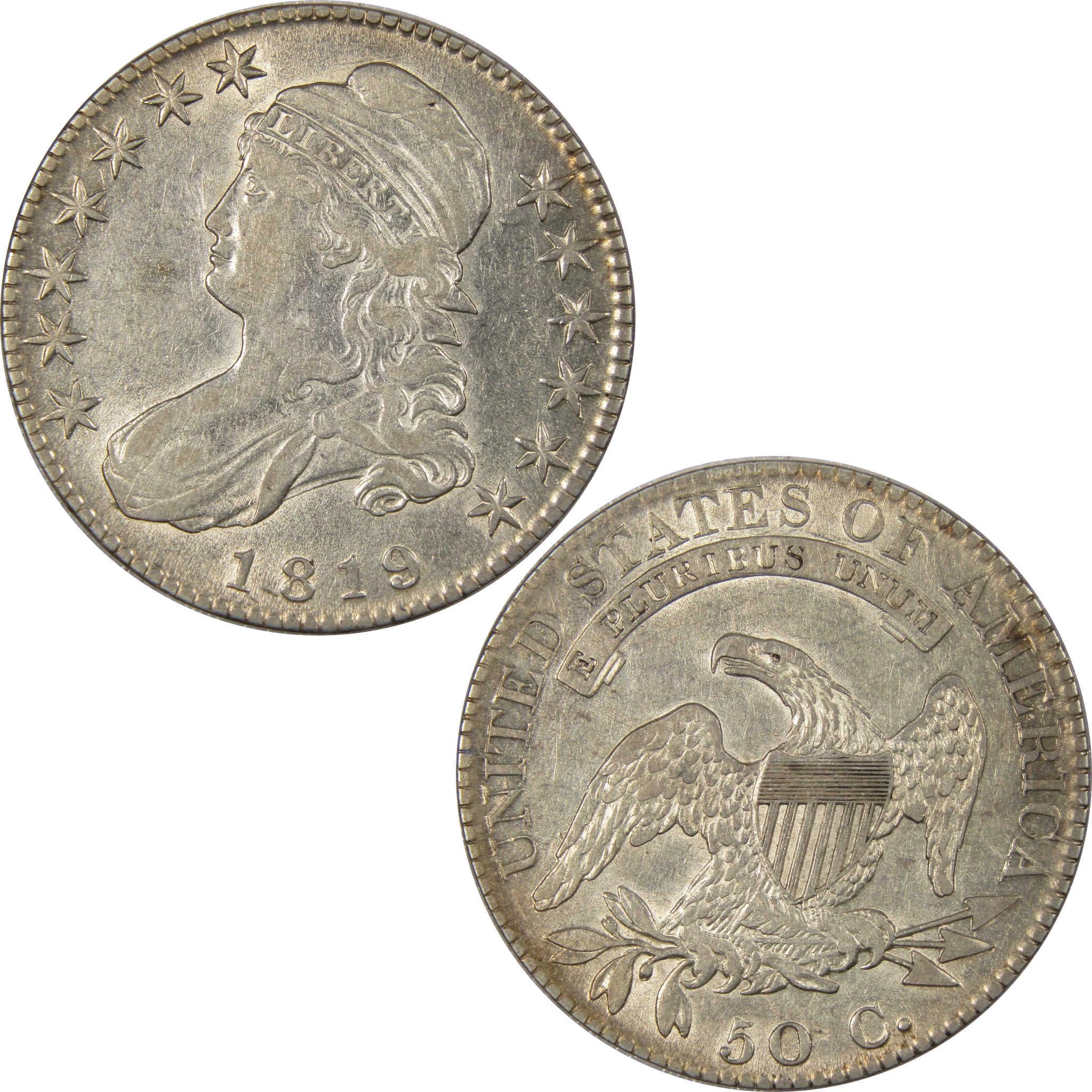 1819 Capped Bust Half Dollar XF/AU Details 89.24% Silver SKU:IPC7251