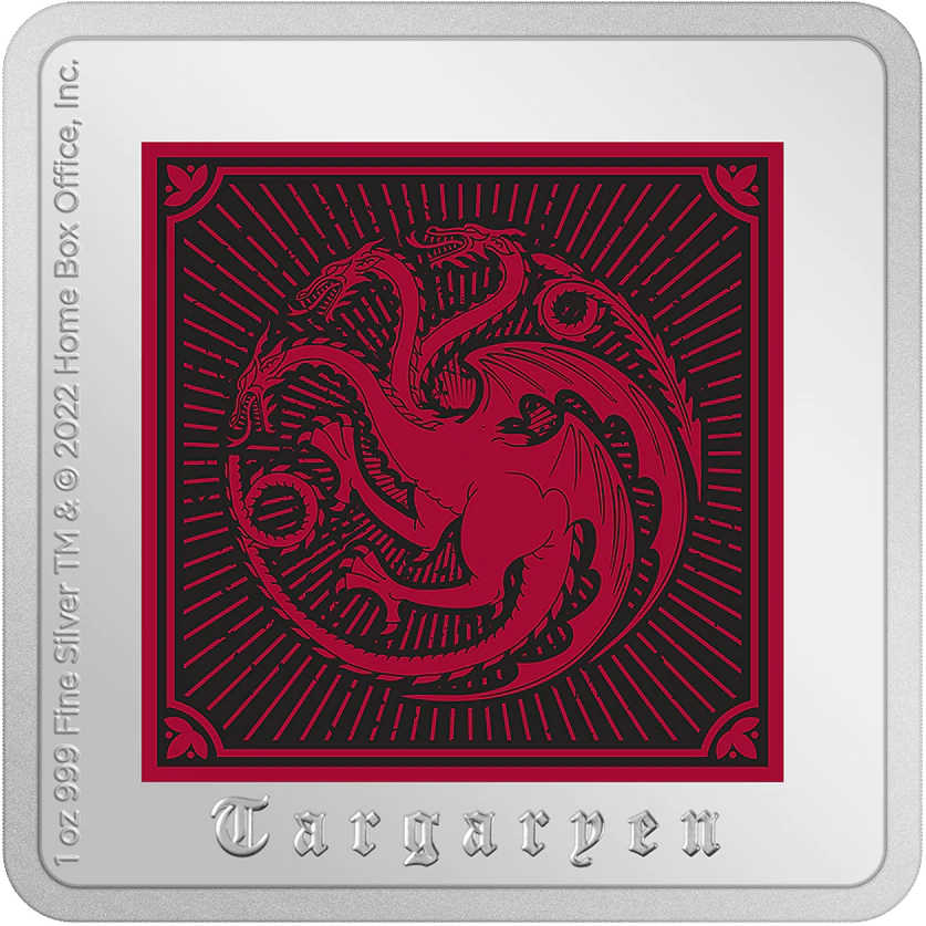 Game of Thrones Targaryen Sigil Medallion Silver Proof 2022 SKU:OPC56