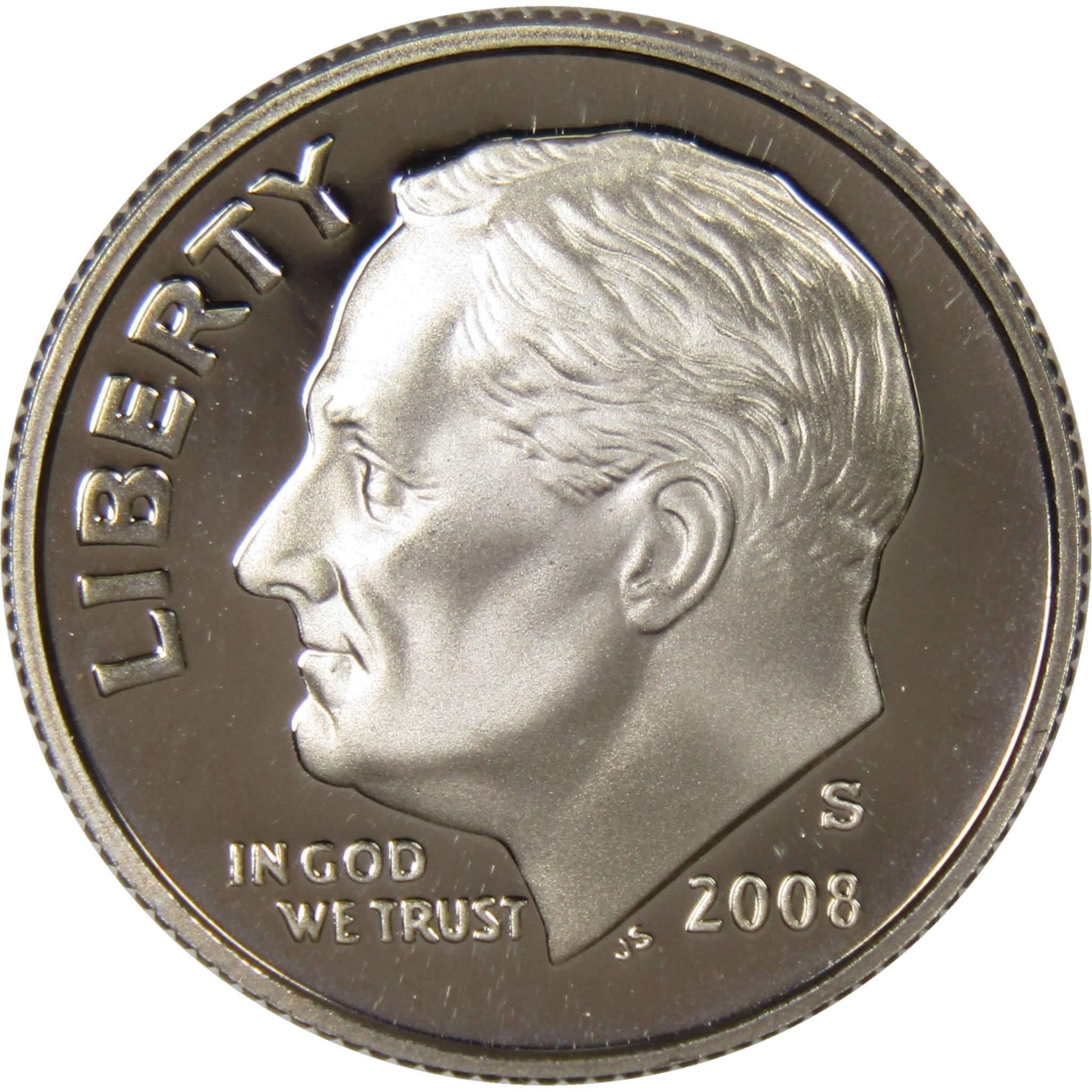 2008 S Roosevelt Dime Choice Proof Clad 10c US Coin Collectible
