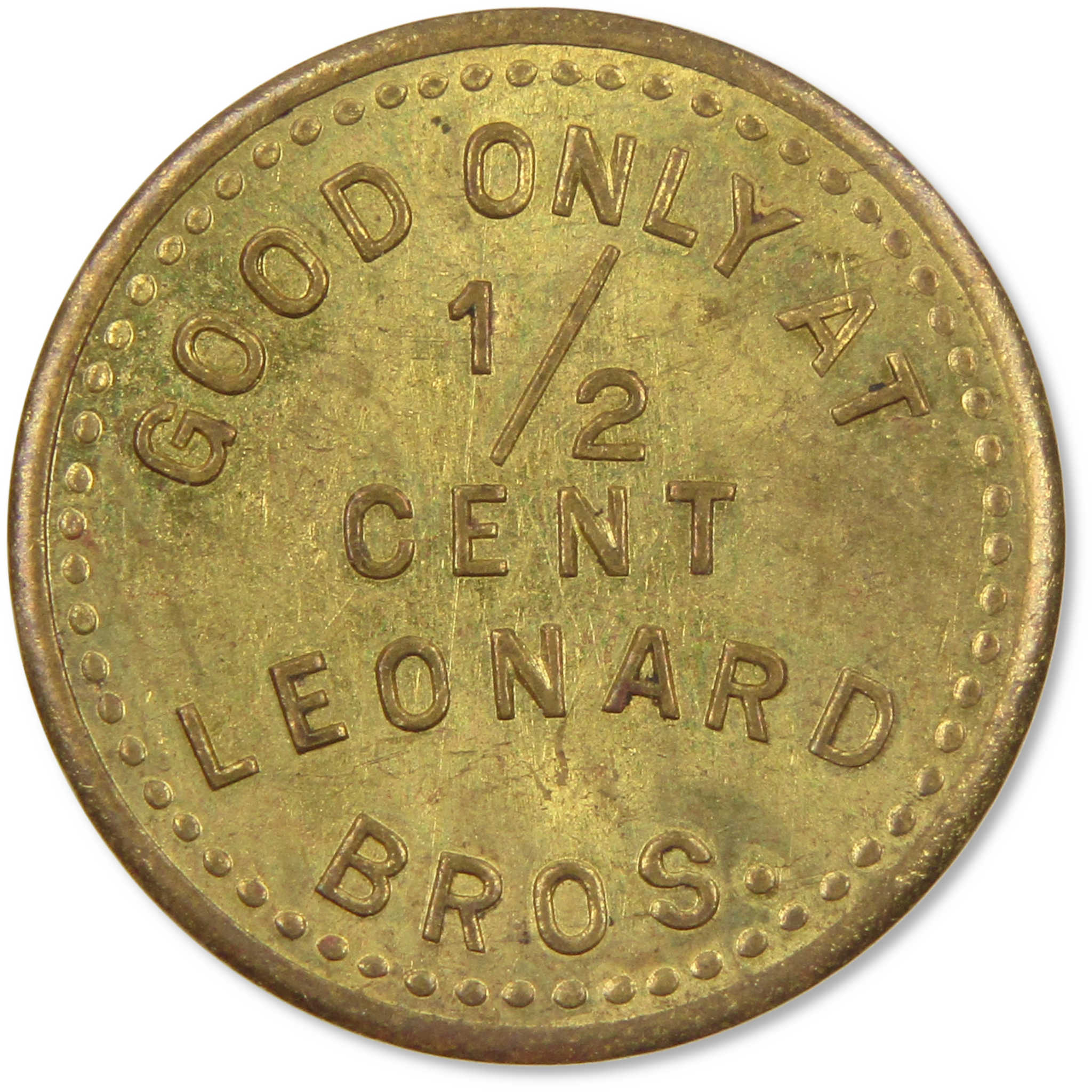 1933 Leonard's Brass Trade Token Set