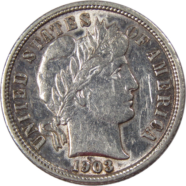 1903 S Barber Dime AU About Uncirculated Details Silver 10c SKU:I1044