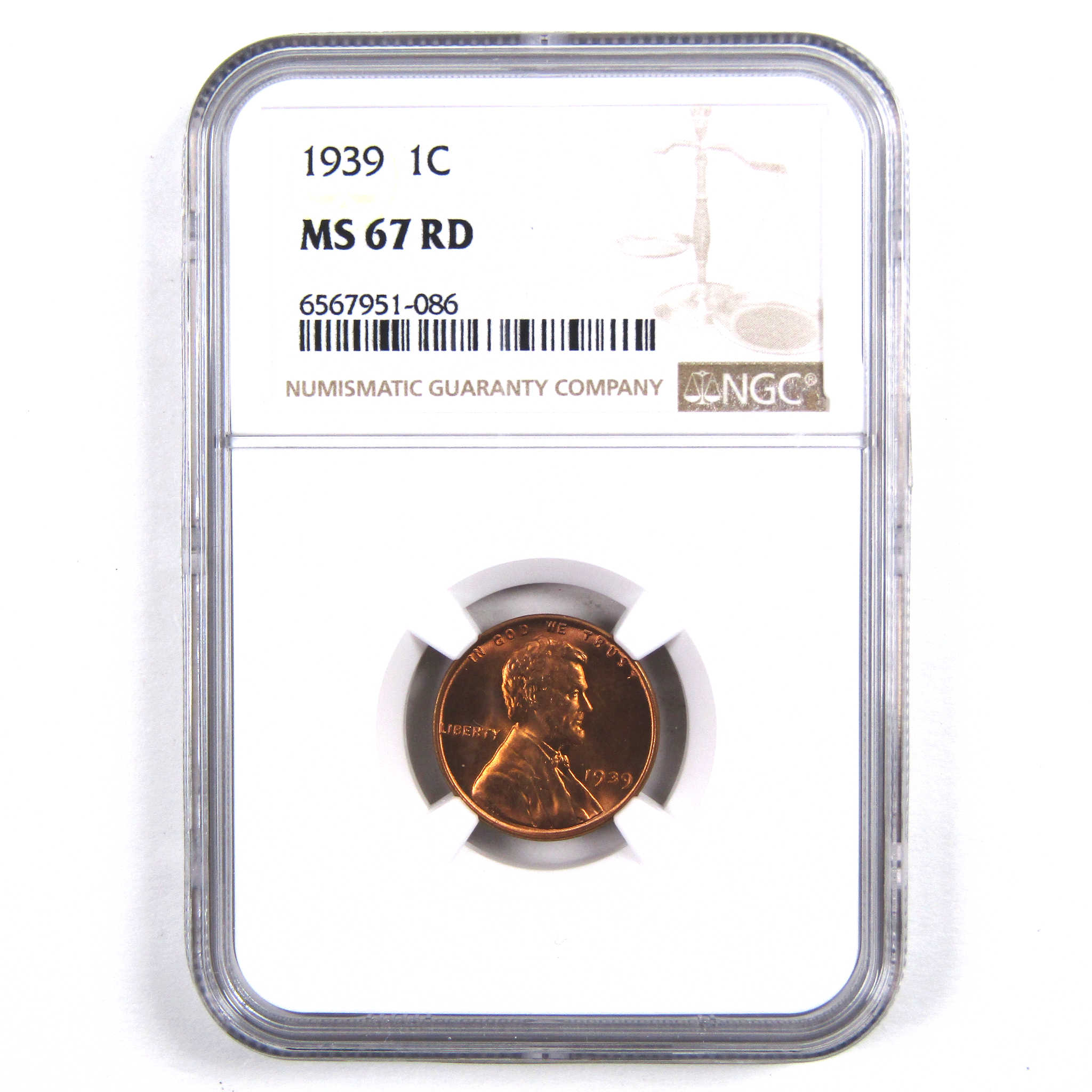 1939 Lincoln Wheat Cent MS 67 RD NGC Penny 1c Uncirculated SKU:I3145