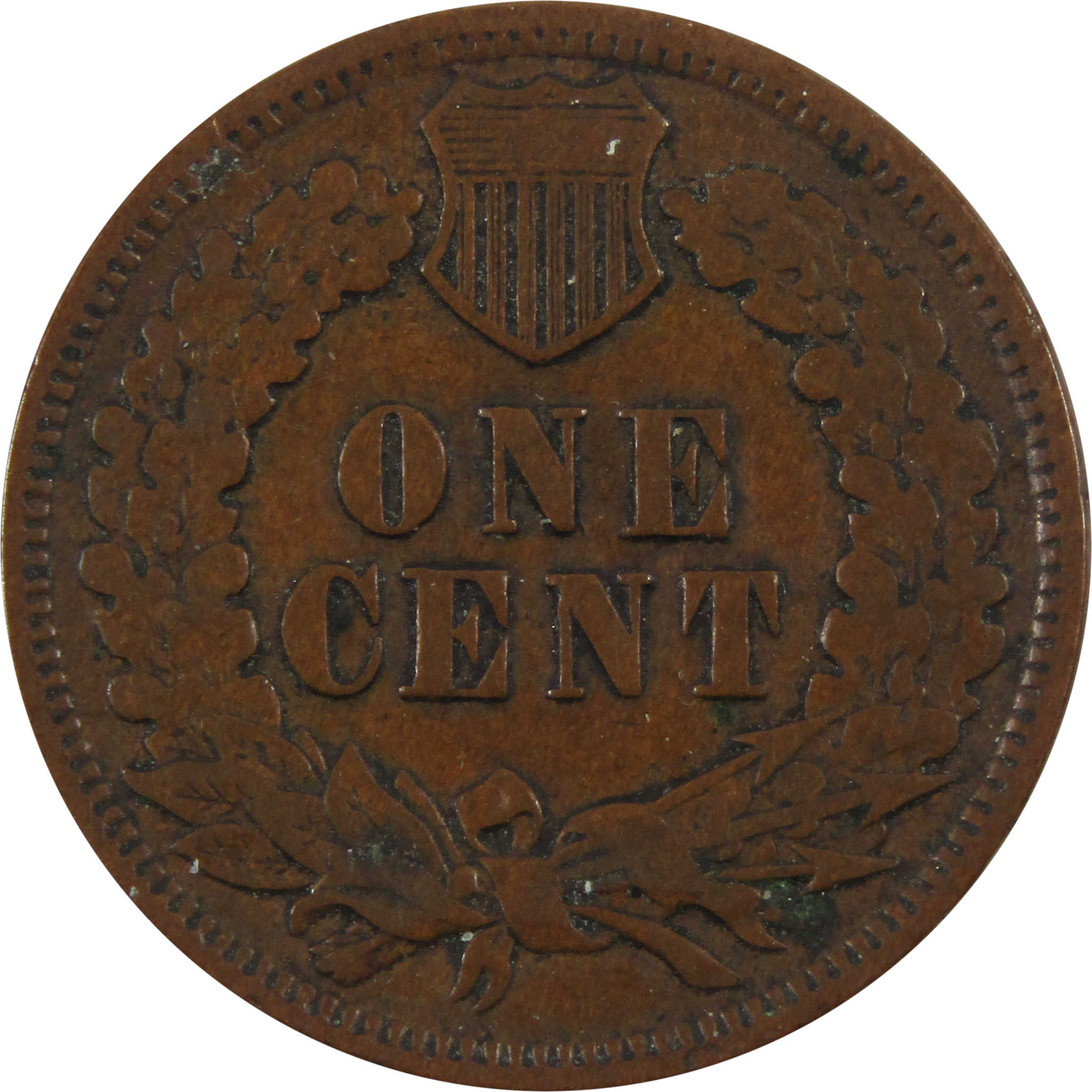 1873 Open 3 Indian Head Cent F Fine Penny 1c Coin SKU:I7706