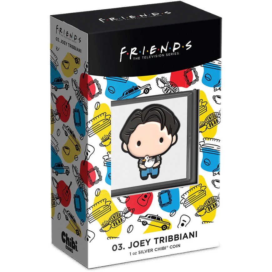 FRIENDS Joey Tribbiani Chibi Fine Silver Proof 2022 Niue COA SKU:OPC63