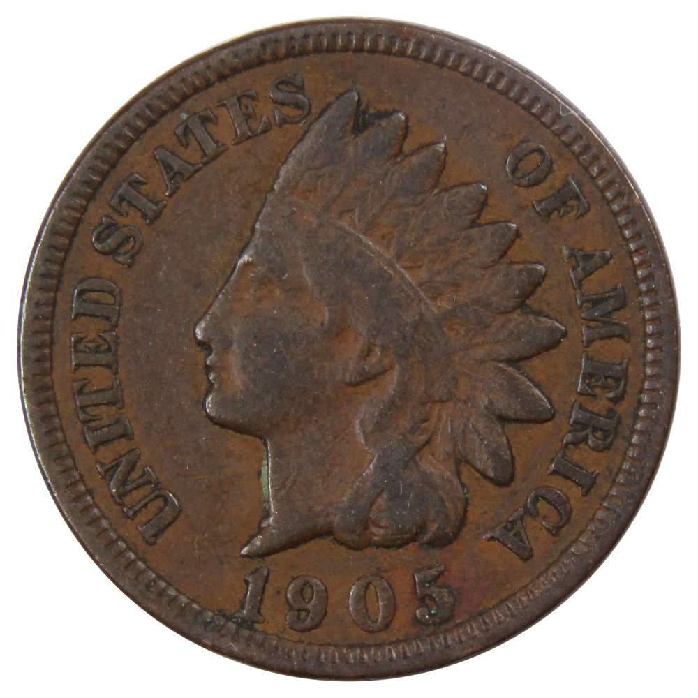 1905 Indian Head Cent VG Very Good Bronze Penny 1c Coin Collectible