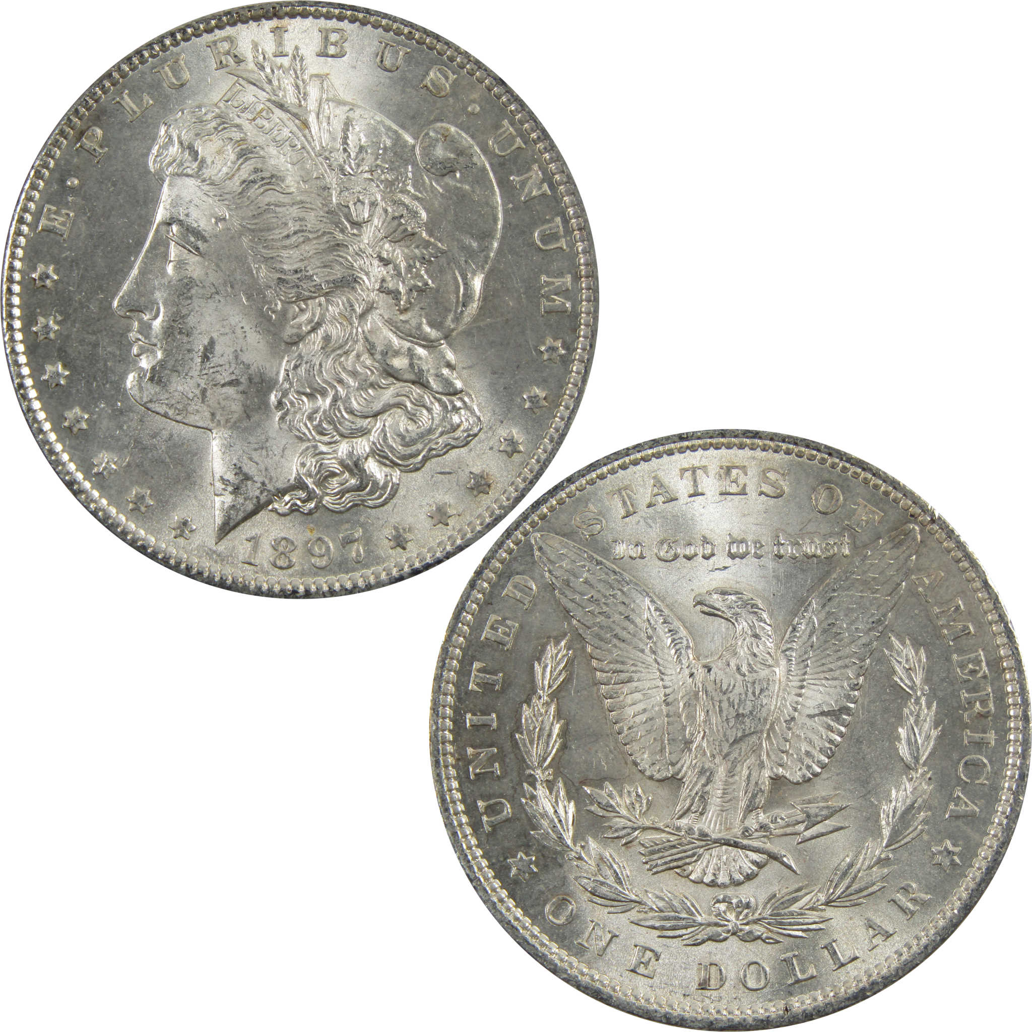 1897 Morgan Dollar BU Uncirculated 90% Silver $1 Coin SKU:I5152 - Morgan coin - Morgan silver dollar - Morgan silver dollar for sale - Profile Coins &amp; Collectibles