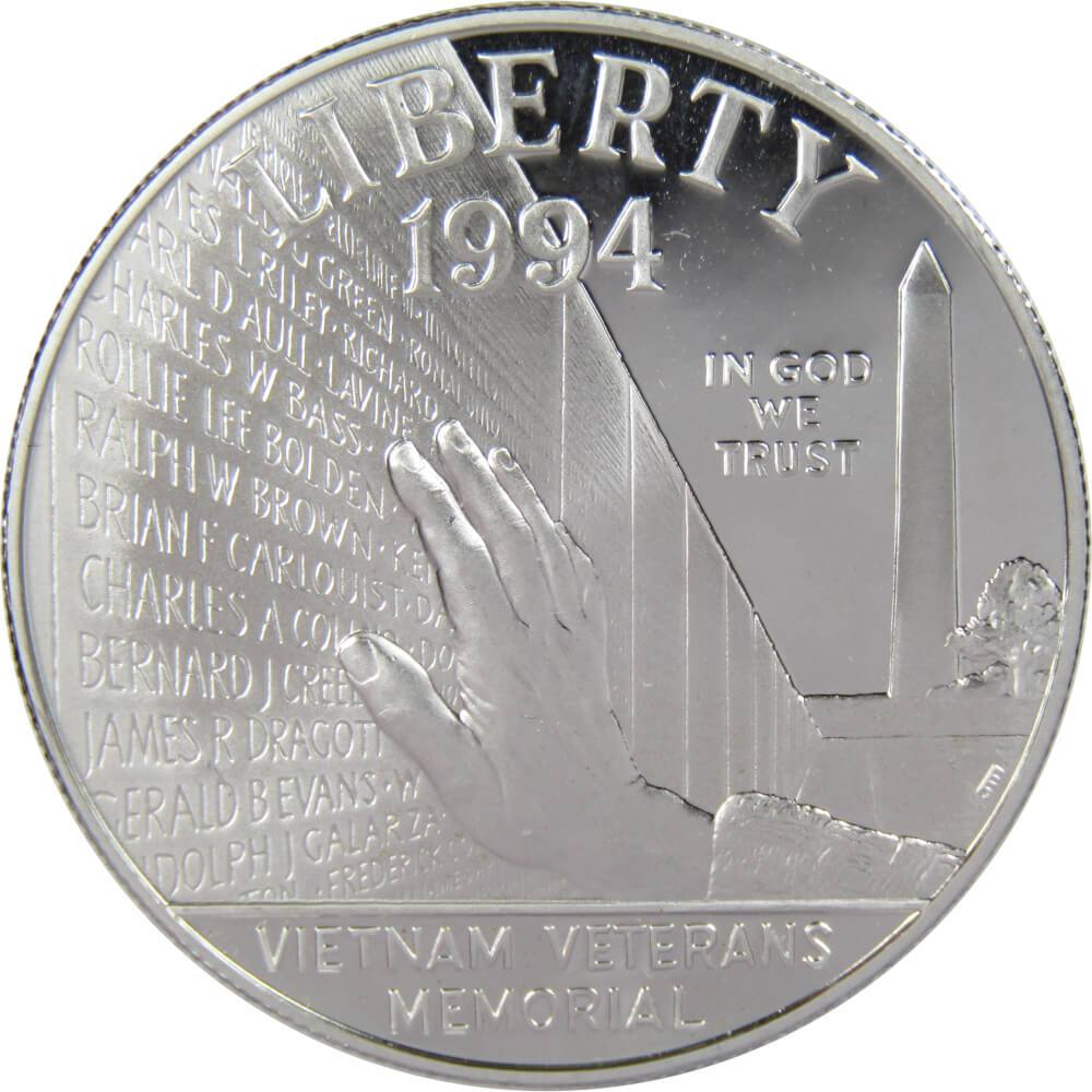 Vietnam Veterans Commemorative 1994 P 90% Silver Dollar Proof $1 Coin