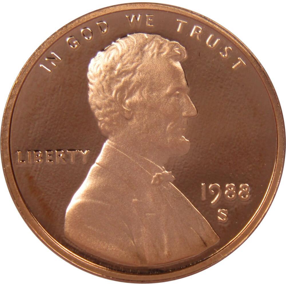 1988 S Lincoln Memorial Cent Choice Proof Penny 1c Coin Collectible