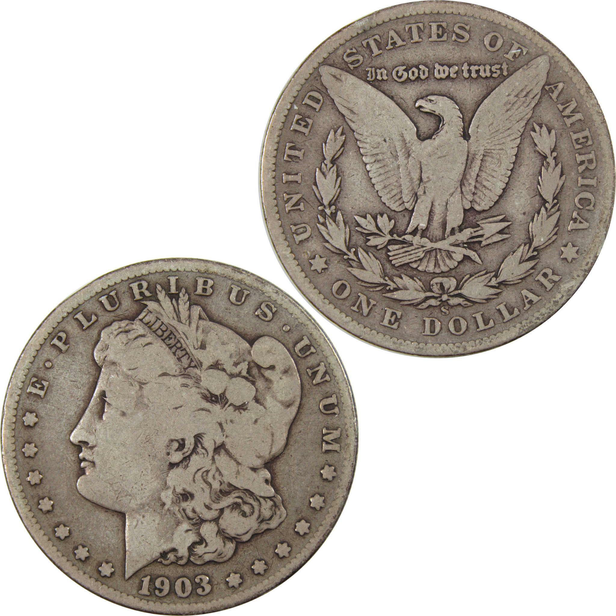 1903 S Morgan Dollar VG Very Good 90% Silver $1 Coin SKU:I4967 - Morgan coin - Morgan silver dollar - Morgan silver dollar for sale - Profile Coins &amp; Collectibles