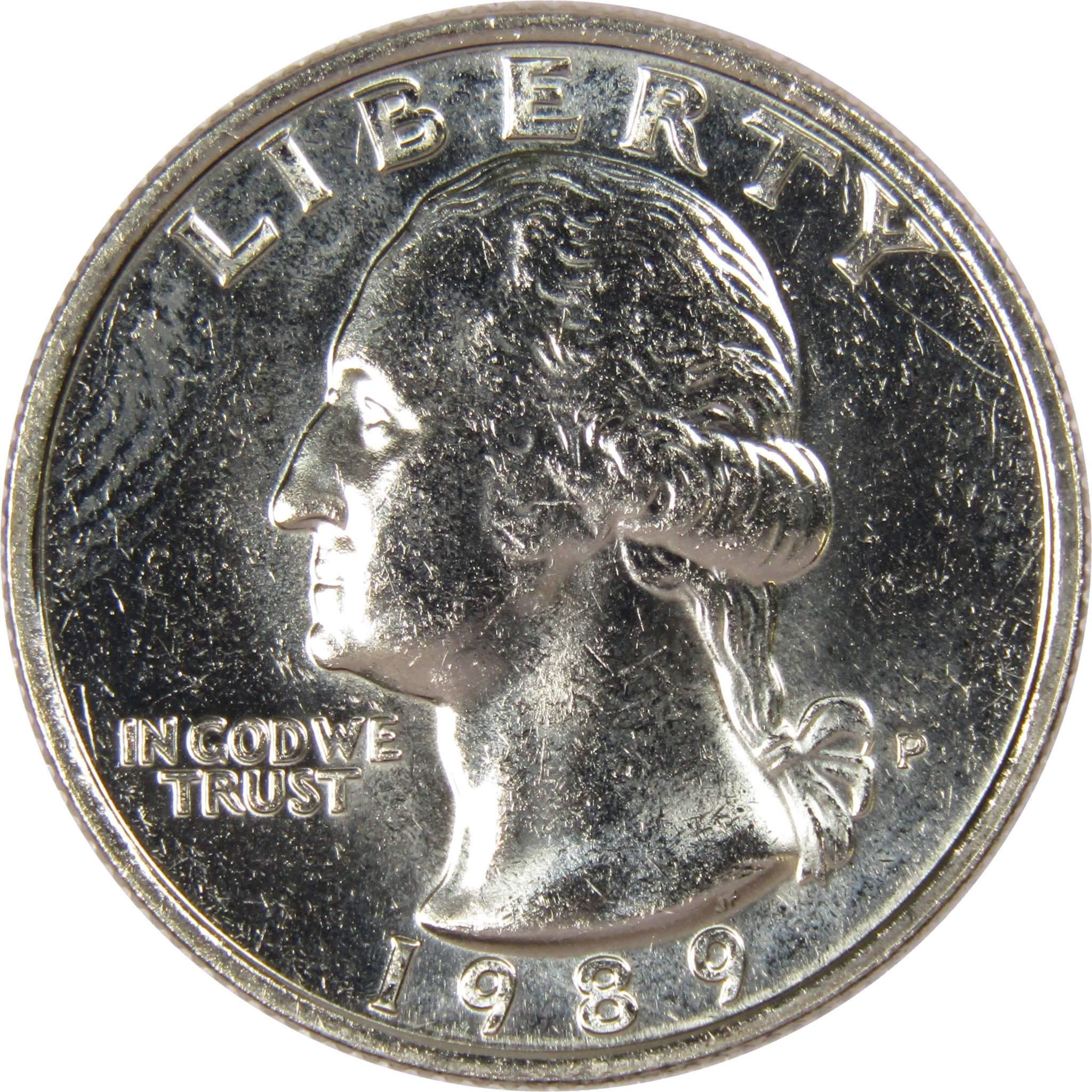 1989 P Washington Quarter BU Uncirculated Mint State 25c US Coin Collectible